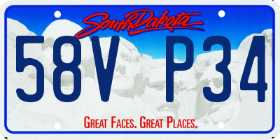 SD license plate 58VP34