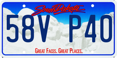 SD license plate 58VP40
