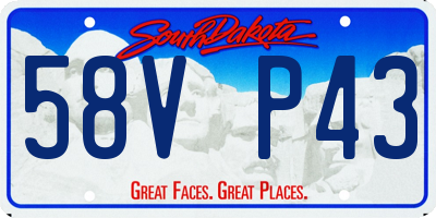 SD license plate 58VP43