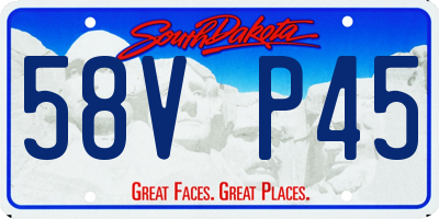 SD license plate 58VP45