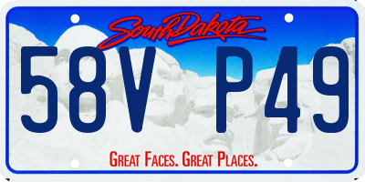 SD license plate 58VP49