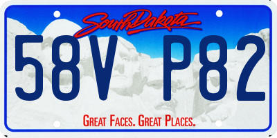 SD license plate 58VP82