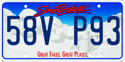 SD license plate 58VP93