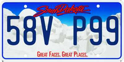 SD license plate 58VP99