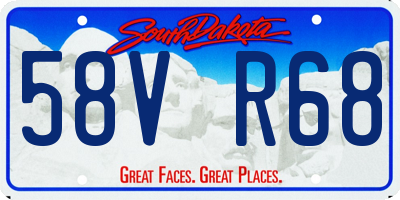SD license plate 58VR68