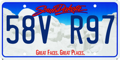 SD license plate 58VR97