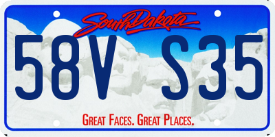 SD license plate 58VS35