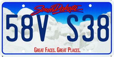 SD license plate 58VS38