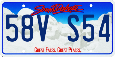 SD license plate 58VS54