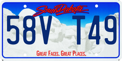 SD license plate 58VT49