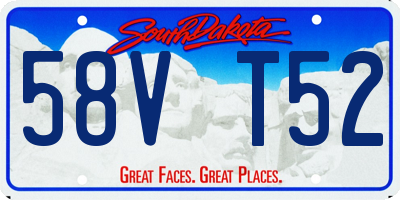 SD license plate 58VT52