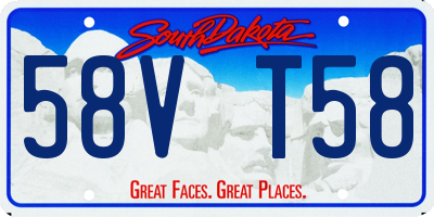 SD license plate 58VT58