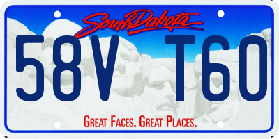 SD license plate 58VT60