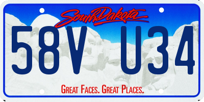 SD license plate 58VU34