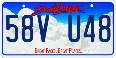SD license plate 58VU48