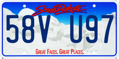 SD license plate 58VU97