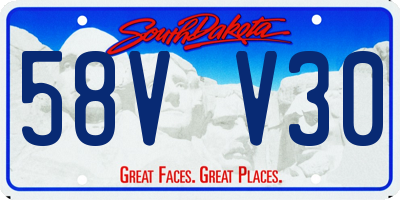 SD license plate 58VV30