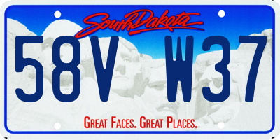 SD license plate 58VW37