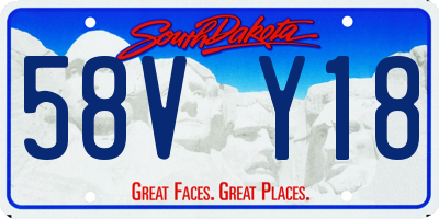 SD license plate 58VY18