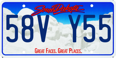 SD license plate 58VY55