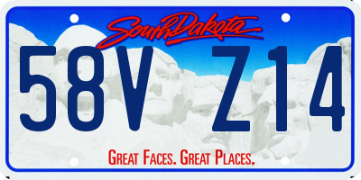 SD license plate 58VZ14