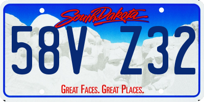 SD license plate 58VZ32