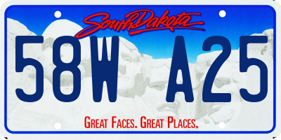 SD license plate 58WA25