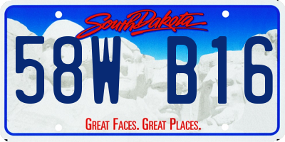 SD license plate 58WB16