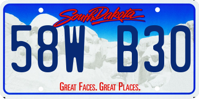 SD license plate 58WB30