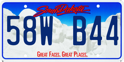 SD license plate 58WB44