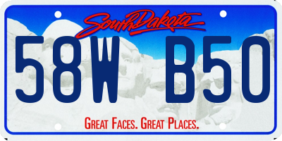 SD license plate 58WB50