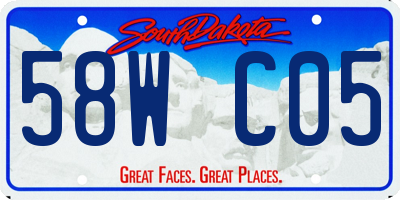 SD license plate 58WC05