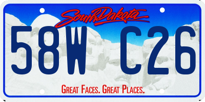 SD license plate 58WC26