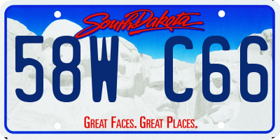 SD license plate 58WC66
