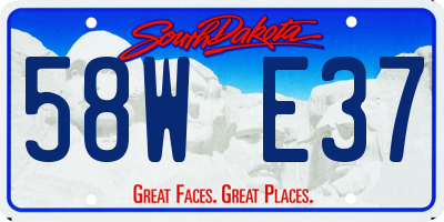 SD license plate 58WE37