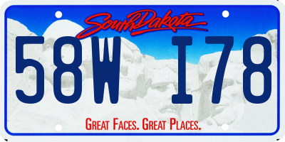 SD license plate 58WI78