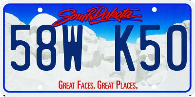 SD license plate 58WK50