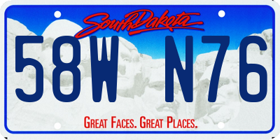 SD license plate 58WN76
