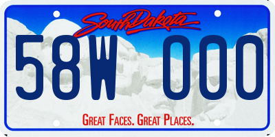 SD license plate 58WO00