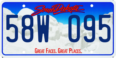 SD license plate 58WO95