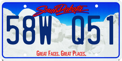 SD license plate 58WQ51