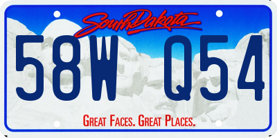 SD license plate 58WQ54