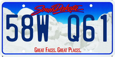 SD license plate 58WQ61