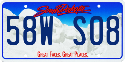 SD license plate 58WS08