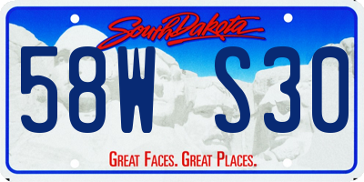 SD license plate 58WS30