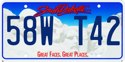 SD license plate 58WT42