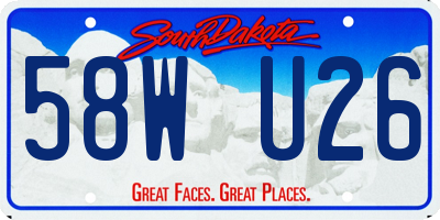 SD license plate 58WU26