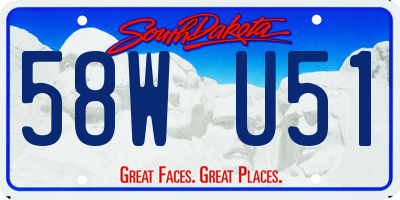 SD license plate 58WU51