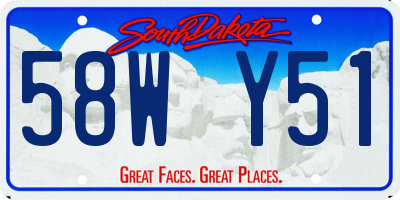 SD license plate 58WY51