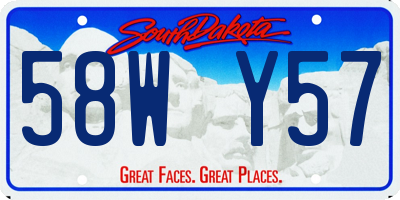 SD license plate 58WY57